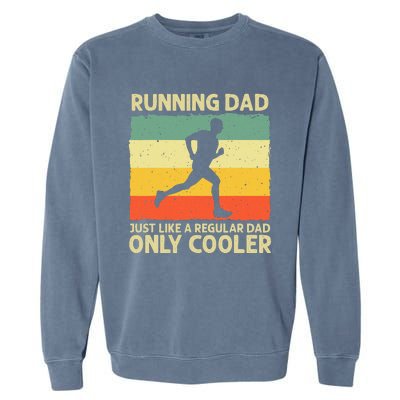 Running For Dad Marathon Runner Coach Marathoner Garment-Dyed Sweatshirt