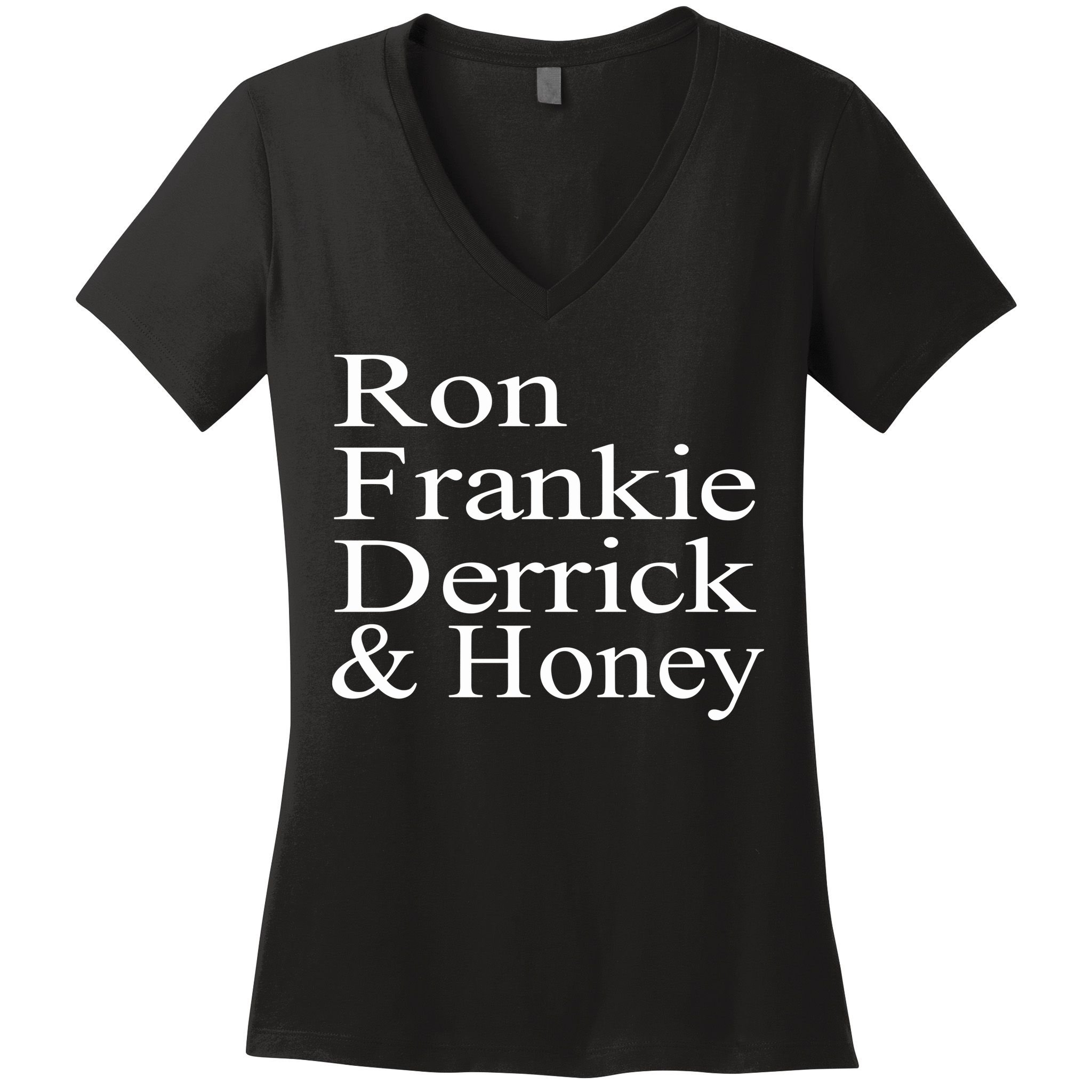 Ron Frankie Derrick & Honey Women's V-Neck T-Shirt