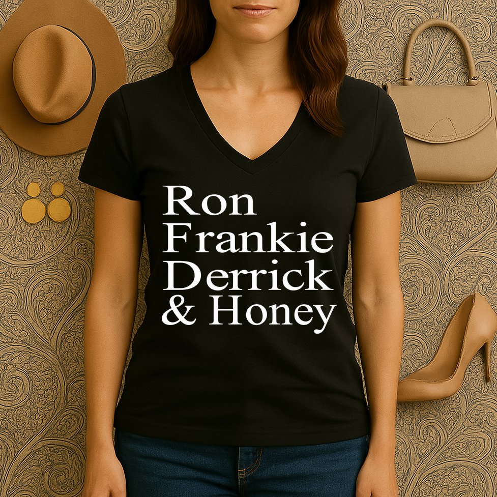 Ron Frankie Derrick & Honey Women's V-Neck T-Shirt