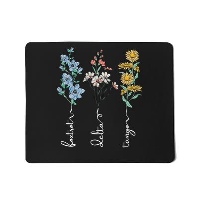 Retro Foxtrots Deltas Tangos Flower Mousepad