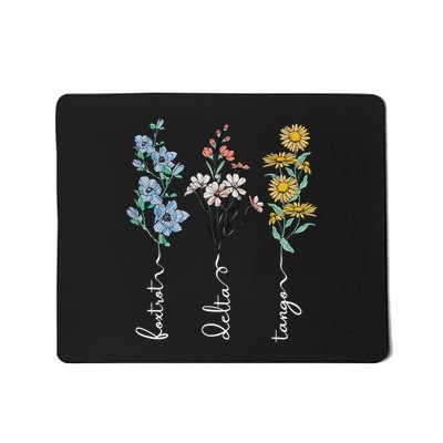 Retro Foxtrots Deltas Tangos Flower  Mousepad