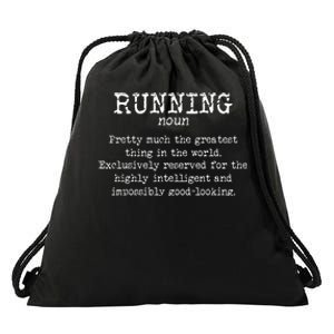 Running Funny Definition Funny 5k Marathon Runner Drawstring Bag