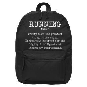 Running Funny Definition Funny 5k Marathon Runner 16 in Basic Backpack