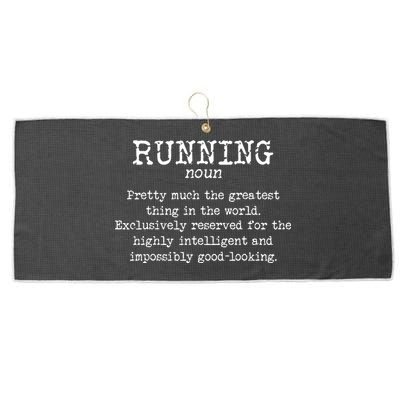 Running Funny Definition Funny 5k Marathon Runner Large Microfiber Waffle Golf Towel
