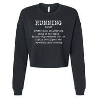 Running Funny Definition Funny 5k Marathon Runner Cropped Pullover Crew