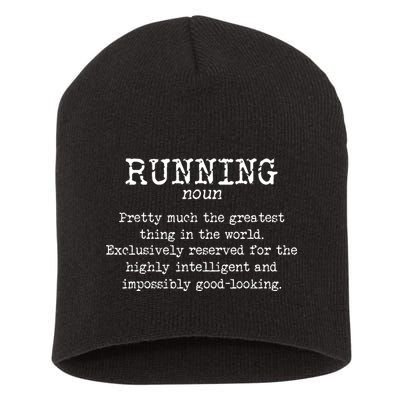 Running Funny Definition Funny 5k Marathon Runner Short Acrylic Beanie