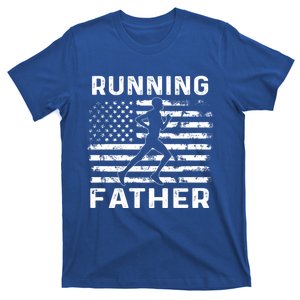 Running Father Dad Usa Flag 4th Of July Gift T-Shirt