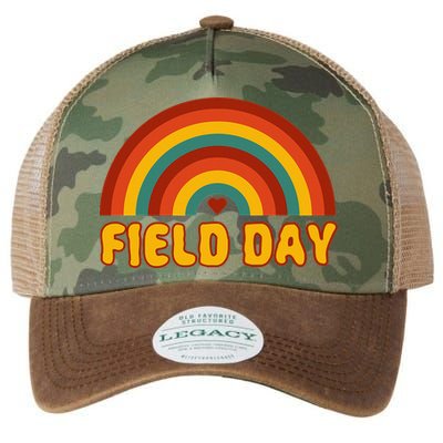 Retro field day yellow rainbow field day teachers Legacy Tie Dye Trucker Hat