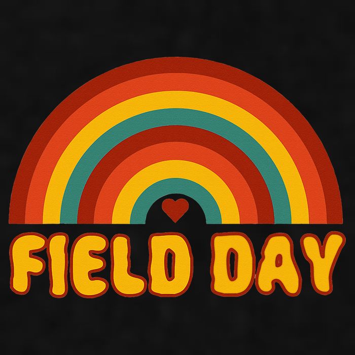 Retro field day yellow rainbow field day teachers Ladies PosiCharge Tri-Blend Wicking Tank