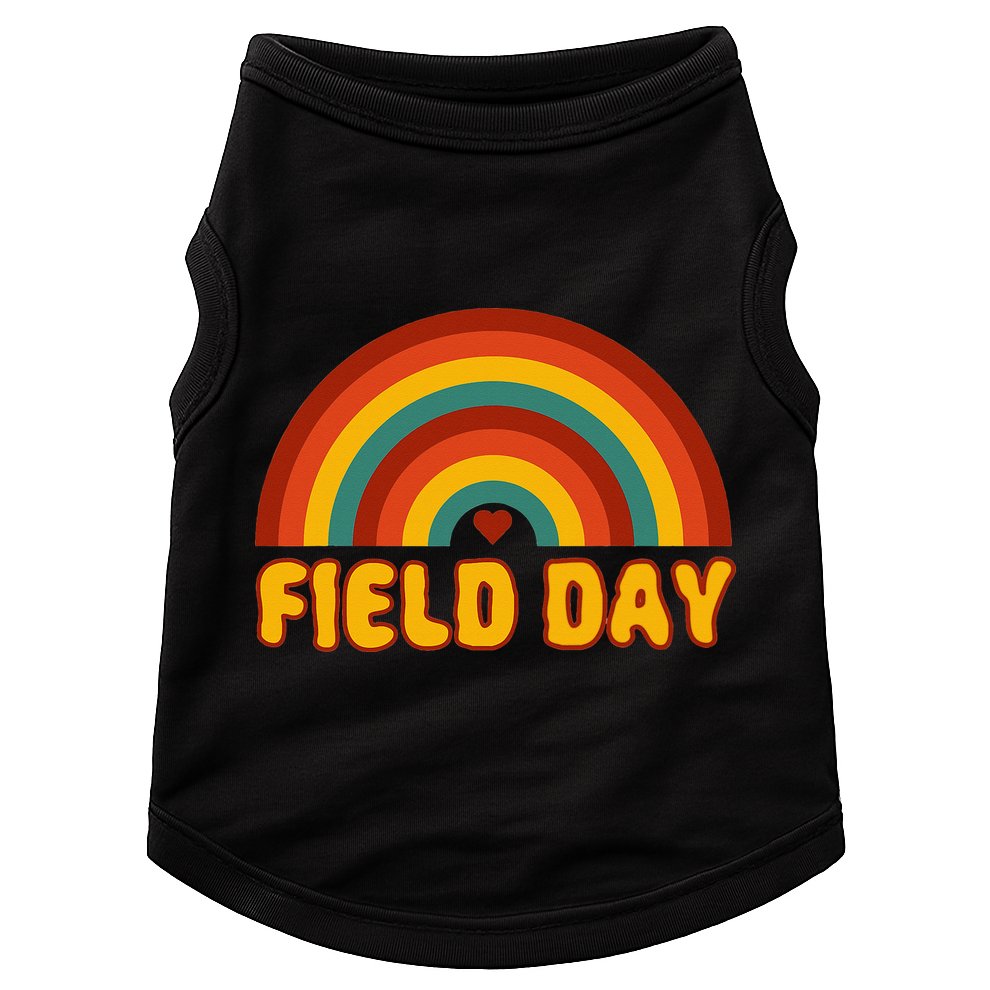 Retro field day yellow rainbow field day teachers Doggie Tank
