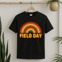 Retro field day yellow rainbow field day teachers T-Shirt