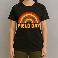 Retro field day yellow rainbow field day teachers T-Shirt