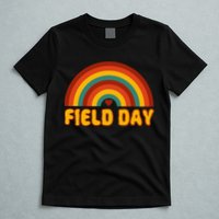 Retro field day yellow rainbow field day teachers T-Shirt