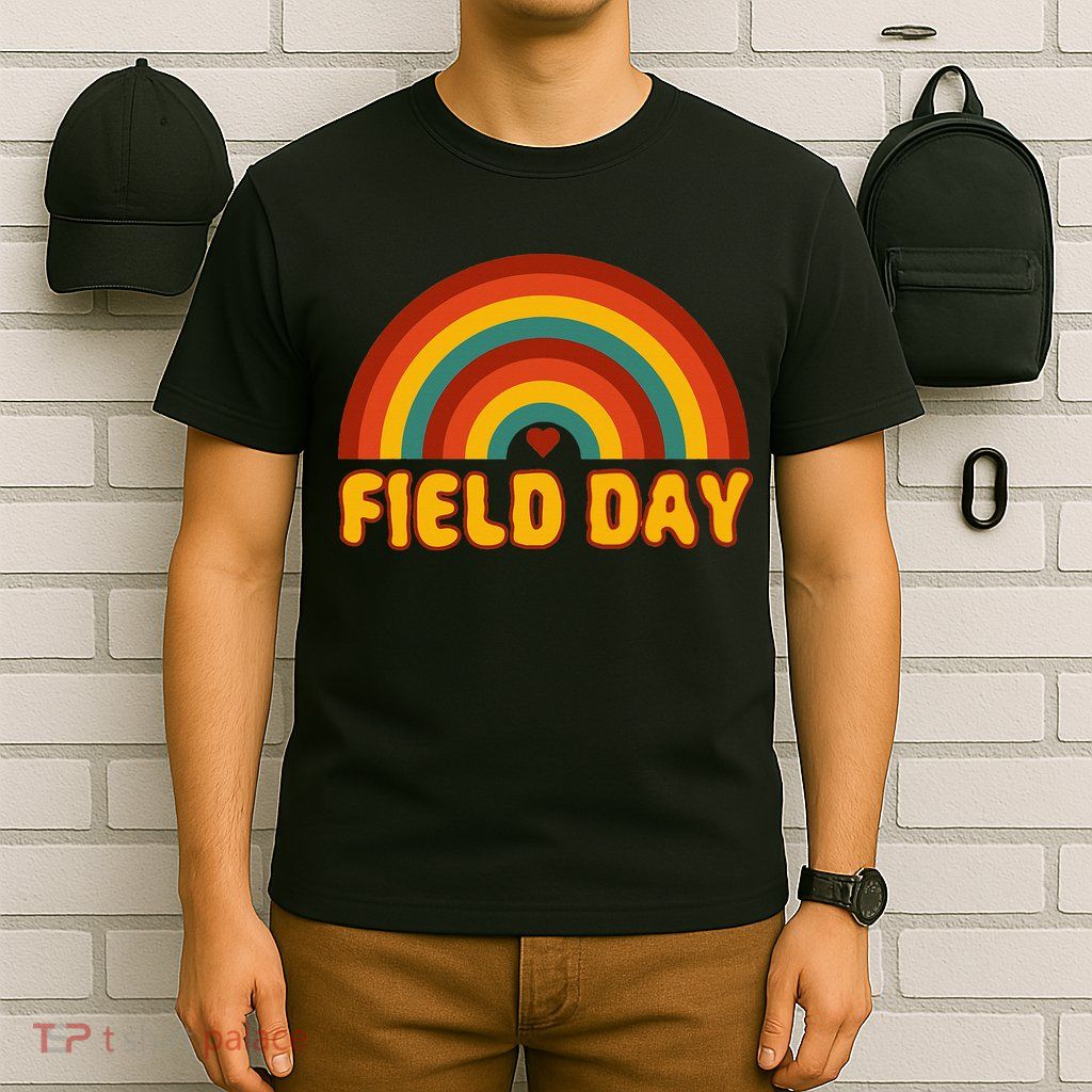 Retro field day yellow rainbow field day teachers T-Shirt