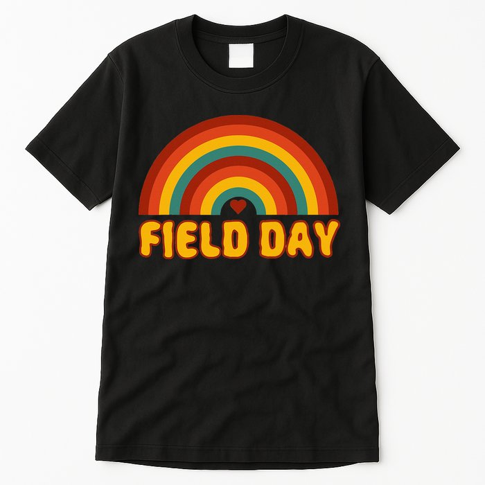 Retro field day yellow rainbow field day teachers Tall T-Shirt