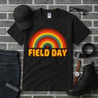 Retro field day yellow rainbow field day teachers Tall T-Shirt