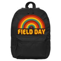 Retro field day yellow rainbow field day teachers 16 in Basic Backpack