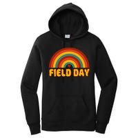 Retro field day yellow rainbow field day teachers Women's Pullover Hoodie