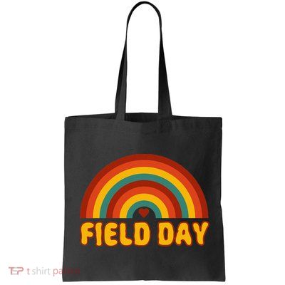 Retro field day yellow rainbow field day teachers Bag
