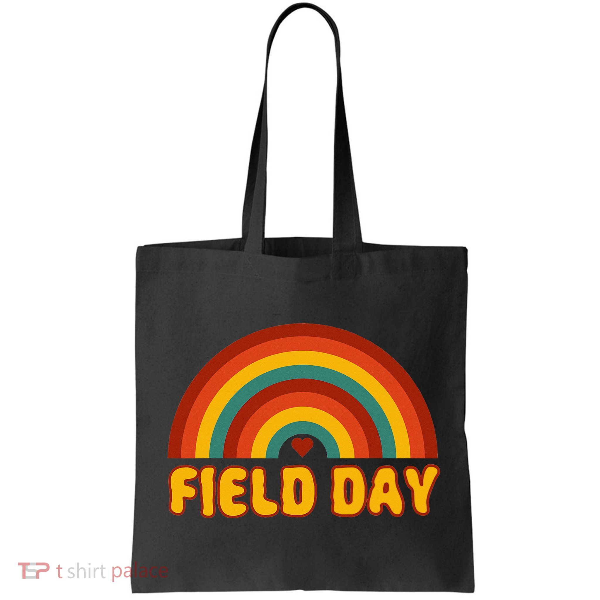 Retro field day yellow rainbow field day teachers Bag