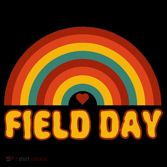 Retro field day yellow rainbow field day teachers Poster