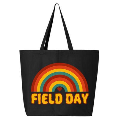Retro field day yellow rainbow field day teachers 25L Jumbo Tote