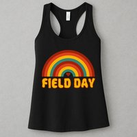 Retro field day yellow rainbow field day teachers Womens Tank Top