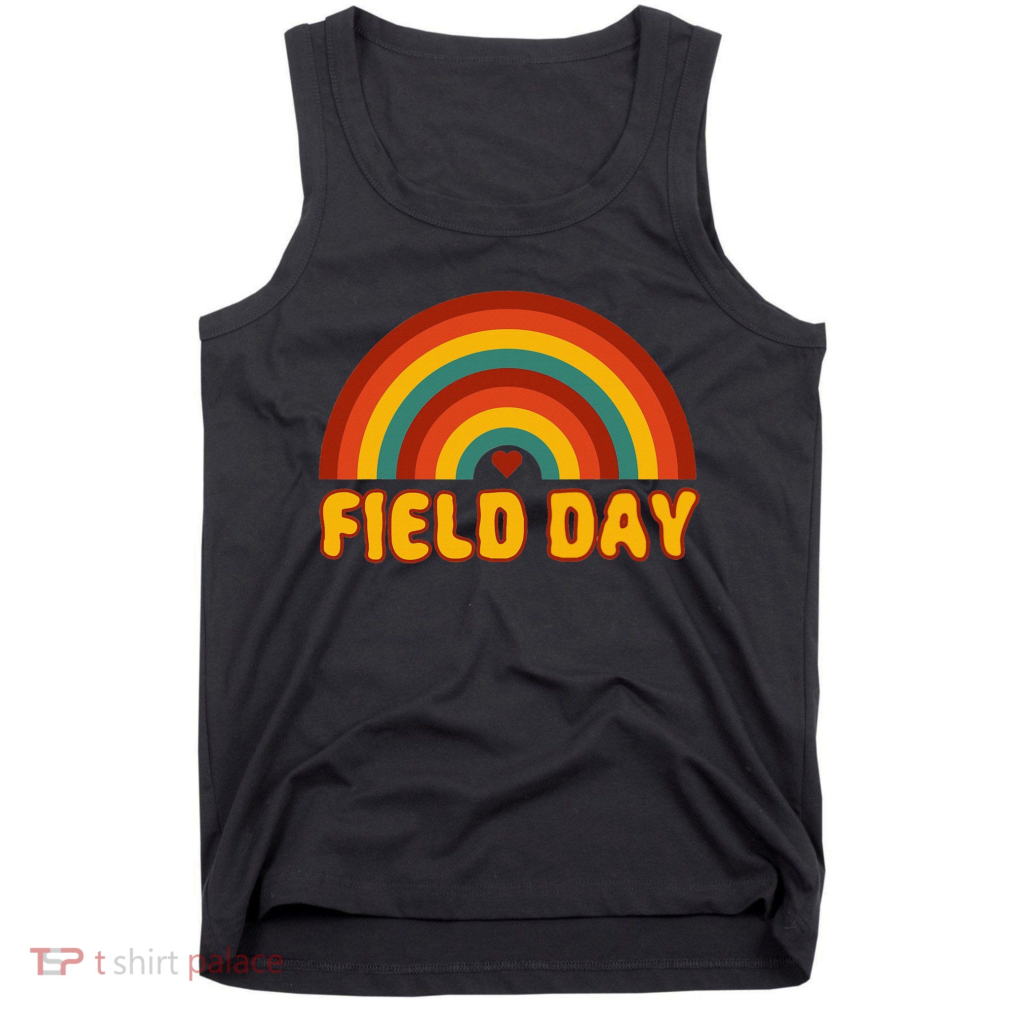 Retro field day yellow rainbow field day teachers Tank Top