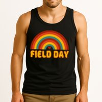 Retro field day yellow rainbow field day teachers Tank Top