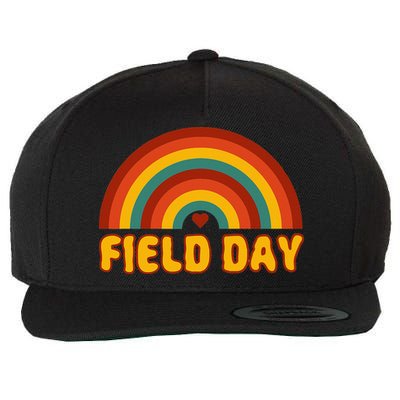 Retro field day yellow rainbow field day teachers Wool Snapback Cap