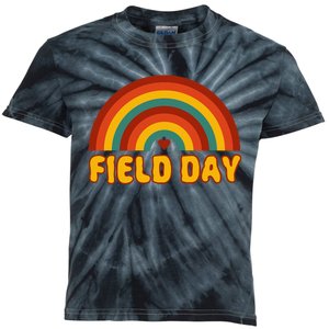 Retro field day yellow rainbow field day teachers Kids Tie-Dye T-Shirt