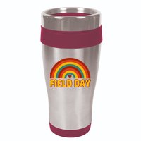 Retro field day yellow rainbow field day teachers 16oz Travel Tumbler