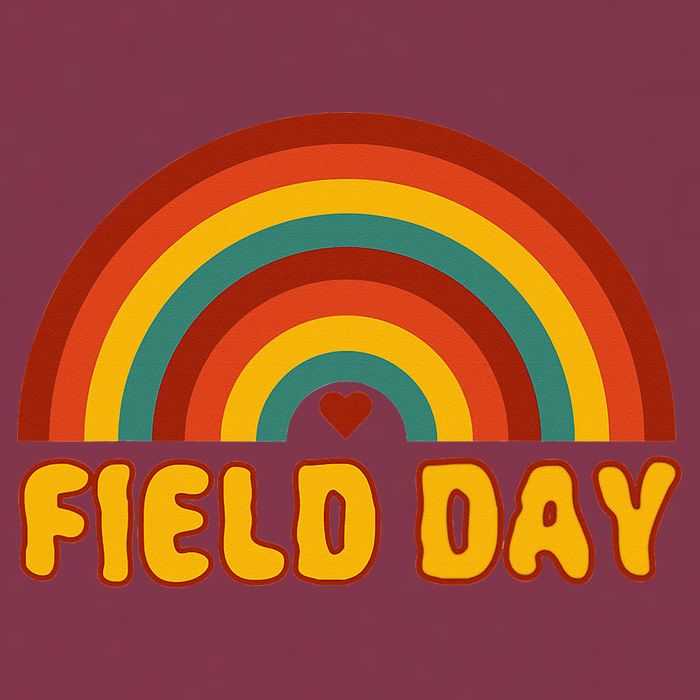 Retro field day yellow rainbow field day teachers 16oz Travel Tumbler