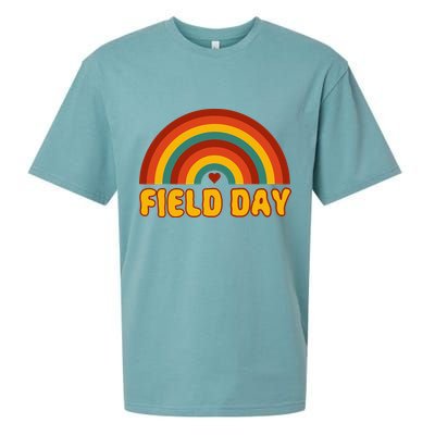 Retro field day yellow rainbow field day teachers Sueded Cloud Jersey T-Shirt