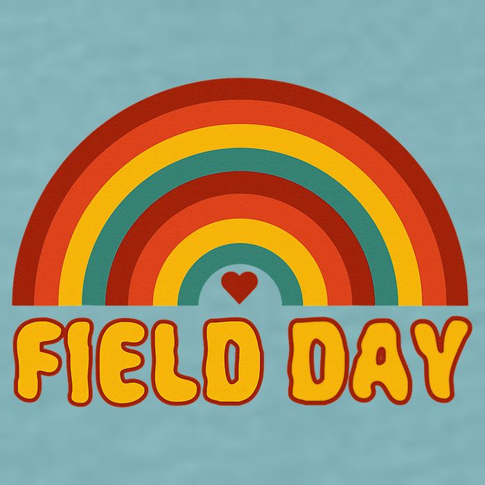 Retro field day yellow rainbow field day teachers Sueded Cloud Jersey T-Shirt