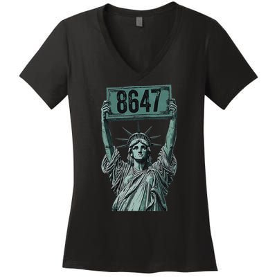 Retro Foxtrots Deltas Tangos Funny Political 86 47 Vintage Women's V-Neck T-Shirt