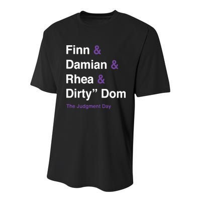 Rtruth Finn Damian Rhea Dirty Dom The Judgment Day Youth Performance Sprint T-Shirt