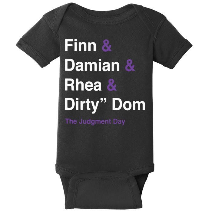 Rtruth Finn Damian Rhea Dirty Dom The Judgment Day Baby Bodysuit