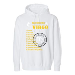 Rules For Dating A Virgo Zodiac Funny Gift Meaningful Gift Meaningful Gift Garment-Dyed Fleece Hoodie