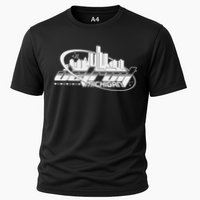Retro Futuristic Detroit Michigan Skyline Logo Performance Shirt