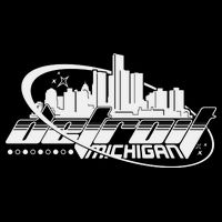 Retro Futuristic Detroit Michigan Skyline Logo Performance Shirt