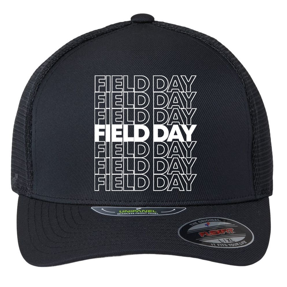 Retro Field Day Gift Flexfit Unipanel Trucker Cap