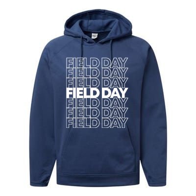 Retro Field Day Gift Performance Fleece Hoodie