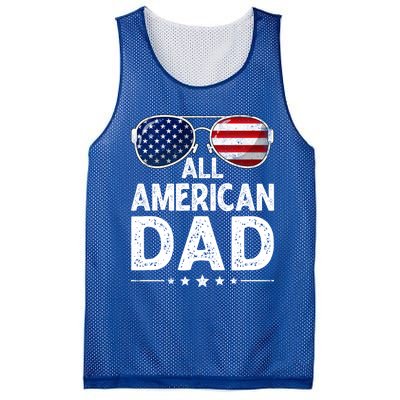 Retro Fathers Day Family All American Dad 4th Of July Cool Gift Mesh Reversible Basketball Jersey Tank