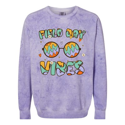 Retro Fields Day Vibes Awesome Playing Sport Gift Cool Gift Colorblast Crewneck Sweatshirt