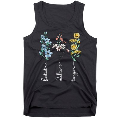Retro Foxtrots Deltas Tangos Flower Tank Top