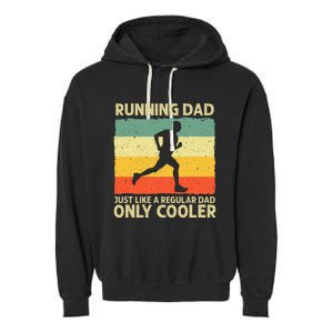 Running For Dad Marathon Runner Coach Marathoner Garment-Dyed Fleece Hoodie