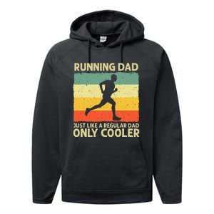 Running For Dad Marathon Runner Coach Marathoner Performance Fleece Hoodie