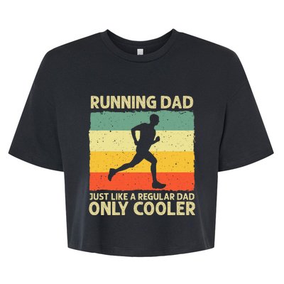 Running For Dad Marathon Runner Coach Marathoner Bella+Canvas Jersey Crop Tee