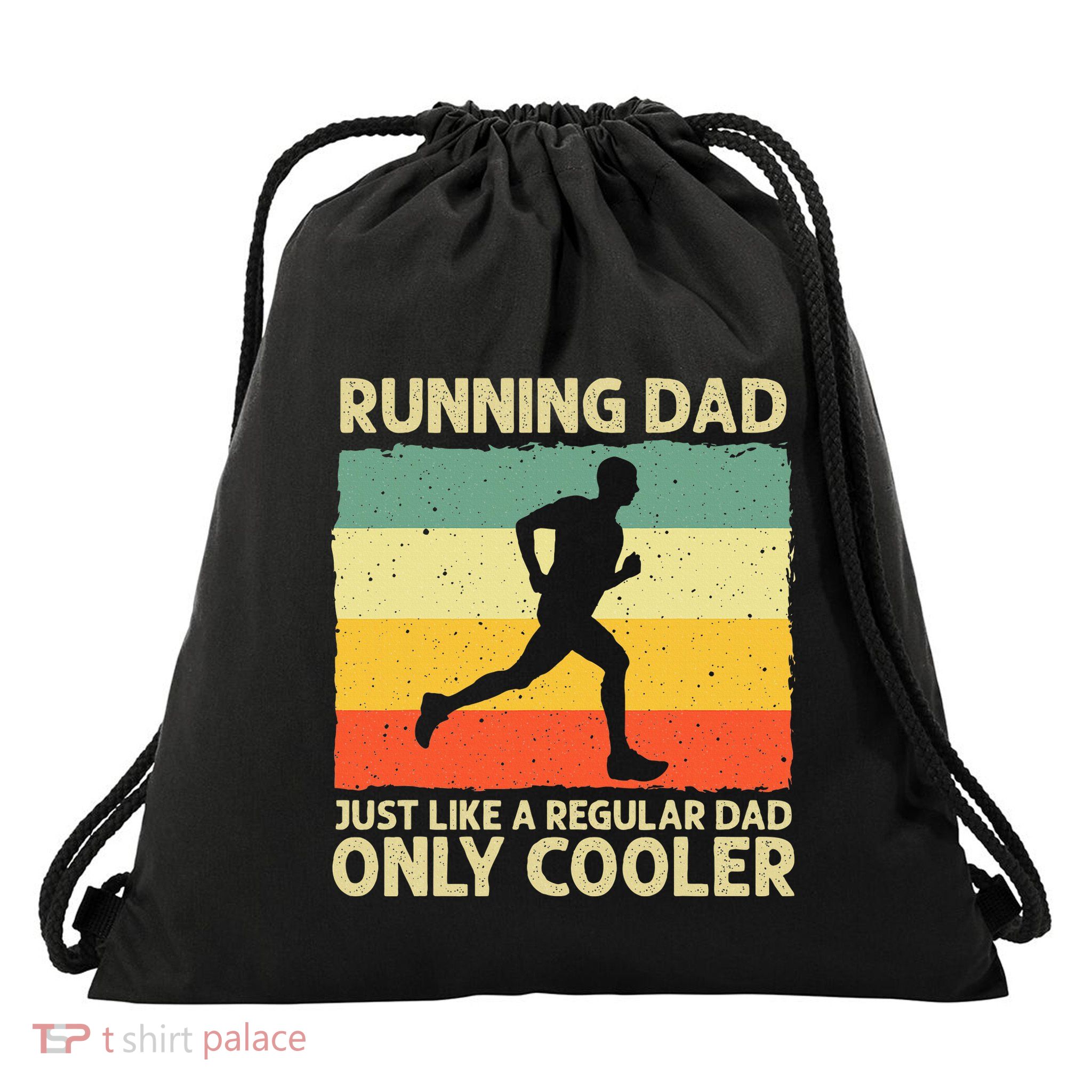 Running For Dad Marathon Runner Coach Marathoner Drawstring Bag